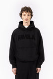 Favela Puff Distressed Hoodie Black