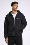 Stilding Oversize Zip Hoodie Black/Greige