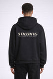 Stilding Oversize Zip Hoodie Black/Greige