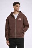 Stilding Oversize Zip Hoodie Chocobrown/Softpink