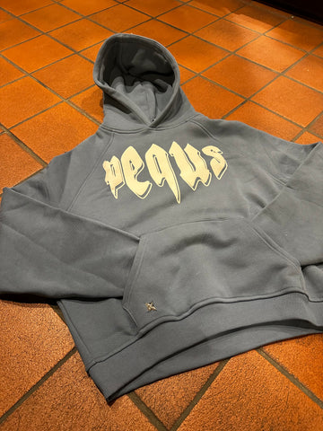 Pequs Outlined Mythic Hoodie Faded Blue