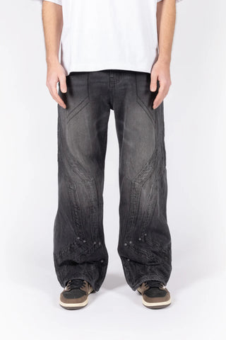 Favela Heavy Cutline Wave Washed Black
